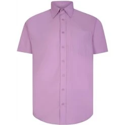 Bigdude Classic Short Sleeve Poplin Shirt Violet -Bigdude 0042e80f m30a6860