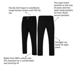 Bigdude Loose Fit Straight Cut Stretch Jeans Black -Bigdude 03c1bb67 annotated20imgagery2030.03