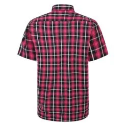 Bigdude Button Down Short Sleeve Check Shirt Magenta -Bigdude 0df22413 bd23ss09 06 2
