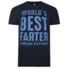 Bigdude World's Best Father Print T-Shirt Navy