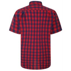Bigdude Gingham Short Sleeve Shirt Red -Bigdude 105388d5 bd23ss07 03 2
