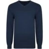 Bigdude Plain V Neck Knitted Jumper Navy -Bigdude 18310fd7 v neck20jumper navy 1