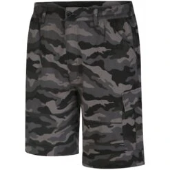 Bigdude Elasticated Waist Cargo Camo Shorts Charcoal -Bigdude 1a45c105 bd23sh10 07 2