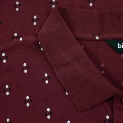 Bigdude Geometric Print Polo Shirt Burgundy -Bigdude 1be45f38 img 8671