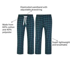 Bigdude Woven Checked Pyjama Pants Green/Navy -Bigdude 1c0fce4e 13