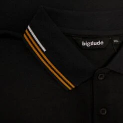 Bigdude Designer Tipped Polo Shirt Black -Bigdude 1d7ae322 img 8389