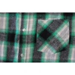 Bigdude Summer Long Sleeve Flannel Shirt Green -Bigdude 22b2f3b1 bd23ls01 13 1