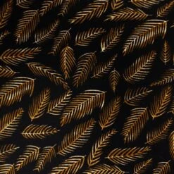 Bigdude Leaf Print Long Sleeve Poplin Shirt Black -Bigdude 2441d227 img 8736