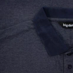 Bigdude Buttoned Pocket Polo Shirt Navy Marl -Bigdude 25da71d2 img 8697