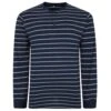 Bigdude Striped Long Sleeve Grandad T-Shirt Navy/Grey -Bigdude 284e6cad bd23lts02 02 1