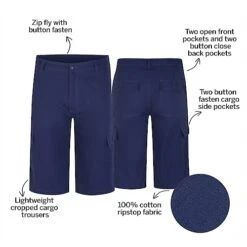 Bigdude Cropped Cargo Trousers Navy -Bigdude 2e317456 bd23tr0120 20blue