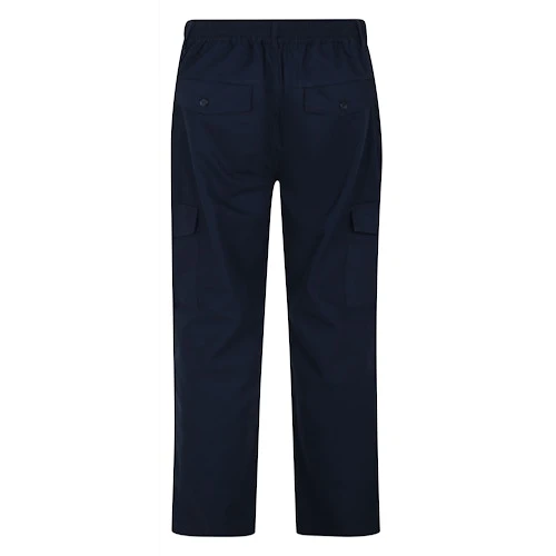 Bigdude Elasticated Waist Cargo Trousers Navy 6 Bigdude Elasticated Waist Cargo Trousers Navy - Image 4