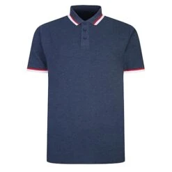 Bigdude Contrast Pique Polo Shirt Dark Denim