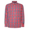 Bigdude Button Down Long Sleeve Check Shirt Light Red