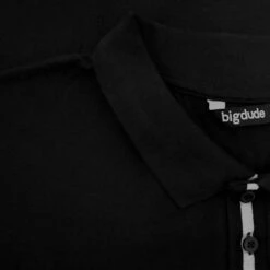 Bigdude Contrast Stripe Placket With Tipped Cuff Polo Shirt Black -Bigdude 3082d0fb img 8457