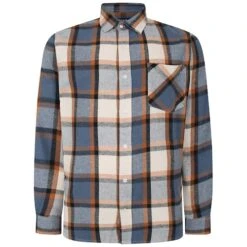 Bigdude Long Sleeve Check Flannel Shirt Orange