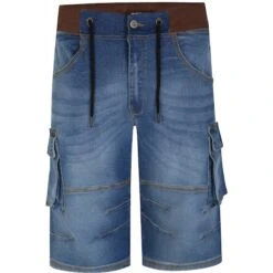 Bigdude Jersey Waistband Denim Shorts Light Wash -Bigdude 32867fc7 95fffbbb bd23sh06 03 1