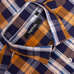 Bigdude Short Sleeve Check Shirt Orange -Bigdude 332b4dc9 img 8838