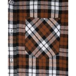Bigdude Long Sleeve Flannel Shirt Brown -Bigdude 3349d797 bd22ls15 12 brown detail