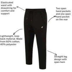 Bigdude Open Hem Loop Back Joggers Black -Bigdude 3afde4ca 038