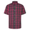 Bigdude Short Sleeve Check Shirt Magenta -Bigdude 3b202760 bd23ss10 05 1201