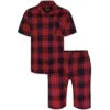 Bigdude Woven Checked Pyjama Set Red/Navy -Bigdude 3f9c4b7e bd23pj06 2220set