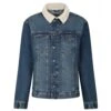Bigdude Denim Jacket With Sherpa Collar Mid Wash -Bigdude 47a117f6 bd23jck08 02 1
