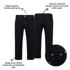 Bigdude Non Stretch Coloured Denim Jeans Navy Dye -Bigdude 480cf64a bd21js0620green