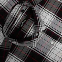 Bigdude Short Sleeve Check Shirt Black -Bigdude 4b1ce757 img 8843