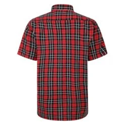 Bigdude Button Down Short Sleeve Check Shirt Red -Bigdude 4d20d545 bd23ss09 04 2