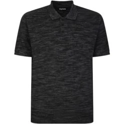 Bigdude Vintage Inkjet Marl Polo Shirt Black