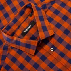 Bigdude Gingham Long Sleeve Shirt Orange -Bigdude 528e28e4 img 8829