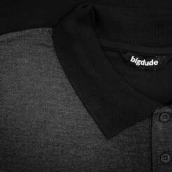 Bigdude Colour Block Polo Shirt Black -Bigdude 538712a0 img 8098