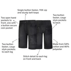 Bigdude Cargo Denim Shorts Black 13 Bigdude Cargo Denim Shorts Black -Bigdude 53d8547b 3
