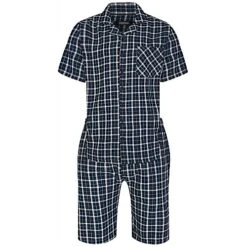 Bigdude Woven Checked Pyjama Set Navy/Blue -Bigdude 5496c68b bd23pj06 07