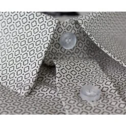 Bigdude Short Sleeve Cotton Woven Abstract Design Shirt White/Back -Bigdude 55dd77ce collar