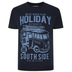 Bigdude Wave Rider Print Pyjama Set Navy/Light Denim -Bigdude 560d5762 bd23pj08 02 top 1