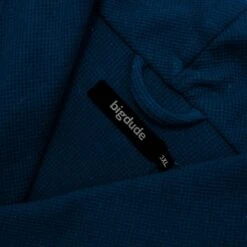 Bigdude Knitted Waffle Dressing Gown Navy -Bigdude 59e06628 img 8187