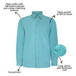 Bigdude Classic Long Sleeve Poplin Shirt Green -Bigdude 5ae41d47 bd19ls120green