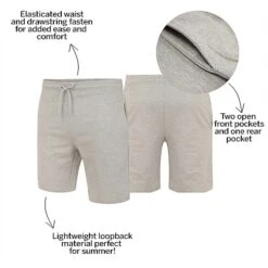 Bigdude Loop Back Jogger Shorts Grey Marl -Bigdude 5d10491a bd20lsh0120white