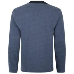 Bigdude Contrast Grandad Long Sleeve Pyjama Set Dark Denim Marl/Navy -Bigdude 5e4b861d bd23pj07 55 top 2