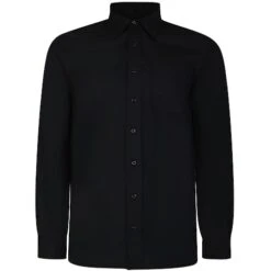 Bigdude Classic Long Sleeve Poplin Shirt Black -Bigdude 635a350b m30a6842