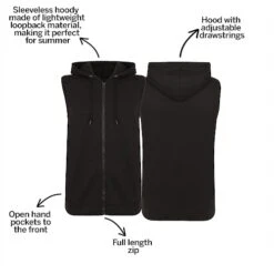 Bigdude Loop Back Sleeveless Hoody Black -Bigdude 63bc1b9a bc20sg0120black