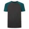 Bigdude Contrast Raglan Sleeve T-Shirt Charcoal/Green -Bigdude 666e8178 bd19ts62 07 1