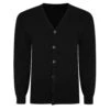 Bigdude Plain V-Neck Knitted Cardigan Black -Bigdude 68e7dfd6 bd21car01 01 front
