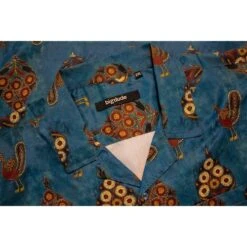 Bigdude Relaxed Collar Peacock Print Short Sleeve Shirt Denim -Bigdude 6bc7d84f bd23ss03 07
