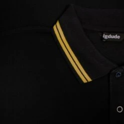 Bigdude Tipped Polo Shirt Black/Yellow -Bigdude 6c0885f1 img 8217