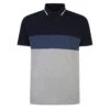 Bigdude Colour Block Pique Polo Shirt Navy -Bigdude 6eb9ab06 bd22p18 02 navy 1