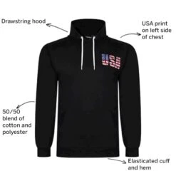 Bigdude USA Print Hoody Black -Bigdude 6f7dc71a 05