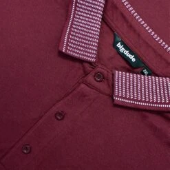 Bigdude Jacquard Collar Polo Shirt Burgundy -Bigdude 6faab410 img 8202